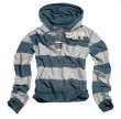 Stripe Hoodie Zipper grau-blau