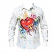 Christian Audigier Hemd wei� mit hunderten von Strass-Steinen