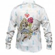 Christian Audigier Hemd wei� mit hunderten von Strass-Steinen